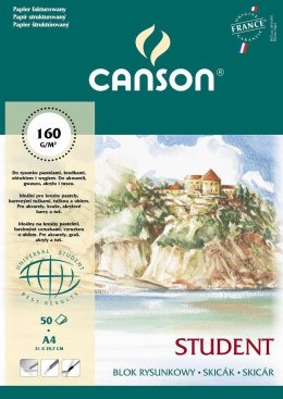 Blok rysunkowy Student A4 biały 160g 50k [mm:] 210x297 Canson (400014235) Canson
