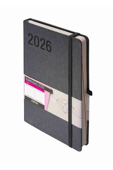 Kalendarz książkowy (terminarz) 2026 RUBI terminarz A5 Antra (grafitowy) Antra
