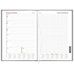 Kalendarz książkowy (terminarz) CZARNY aluminium TYGODNIOWY Z NOTESEM B5 (237 B5TNB)