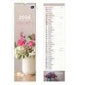 Kalendarz ścienny paskowy 135mm x 500mm Interdruk (KWIATY) Interdruk