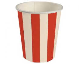 Kubek jednorazowy paski czerwono beżowe papier 250ml Godan (PG-KPA2) Godan