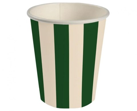 Kubek jednorazowy paski zielono beżowe papier 250ml Godan (PG-KPA4) Godan