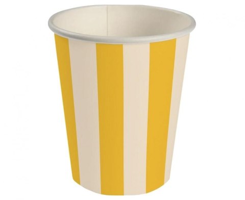 Kubek jednorazowy paski żółty papier 250ml Godan (PG-KPA1) Godan