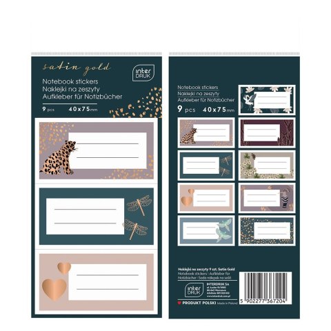 Naklejka (nalepka) na zeszyt Satin Gold Interdruk Interdruk