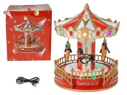 Ozdoba świąteczna karuzela 4 konie, muzyka, światło, z kablem USB Adar (624993) Adar