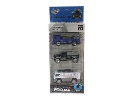 Samochód policyjny zestaw 3 szt. pojazdów metal Adar (538139) Adar