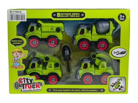 Samochód zestaw 4 pojazdów do skręcania Adar (539938) Adar