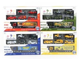 Samochód zestaw aut służb 4 wzory Bigtoys (BA4908) Bigtoys