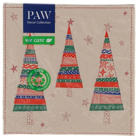 Serwetki PATCHWORK TREES beż piaskowy papier [mm:] 330x330 Paw (SDLE020800) Paw