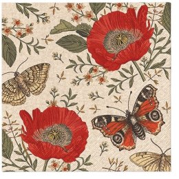 Serwetki We Care Passing Butterflies mix nadruk bibuła [mm:] 330x330 Paw (SDLE033000) Paw