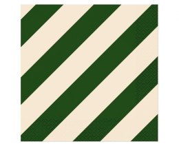 Serwetki paski zielono beżowe zielony papier [mm:] 330x330 Godan (PG-SPA4) Godan
