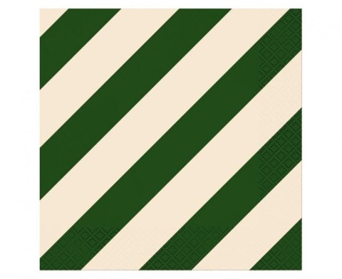Serwetki paski zielono beżowe zielony papier [mm:] 330x330 Godan (PG-SPA4) Godan