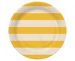Talerz jednorazowy paski żółty papier śr. 180mm 6 szt Godan (PG-TPA1) Godan