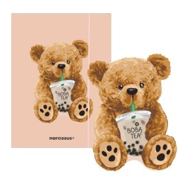 Teczka kartonowa na gumkę Teddies& Miś z boba tea A4 mix 270g Narcissus Narcissus