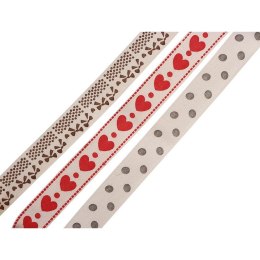 Wstążka Craft-Fun Series groszki, serca, kokardki 15x1 [mm x m] mix Titanum (DD23-1) Titanum