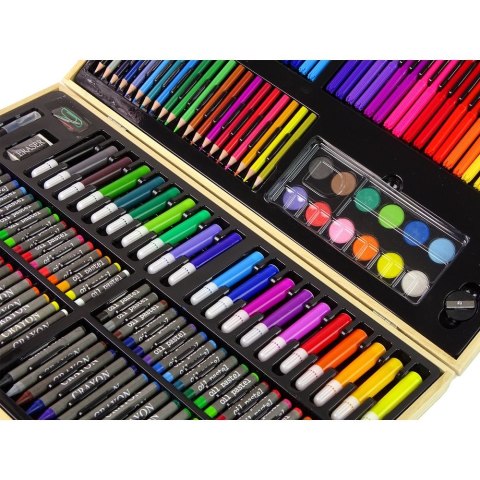 Zestaw kreatywny dla dzieci Zestaw Artystyczny Do Malowania Drewniana Walizka 180 Elementów Lean (14743) Lean