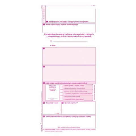 Druk samokopiujący potw.odbioru niczystości ciekł. transport do stacji paliw Michalczyk i Prokop (S-105-8) Michalczyk i Prokop