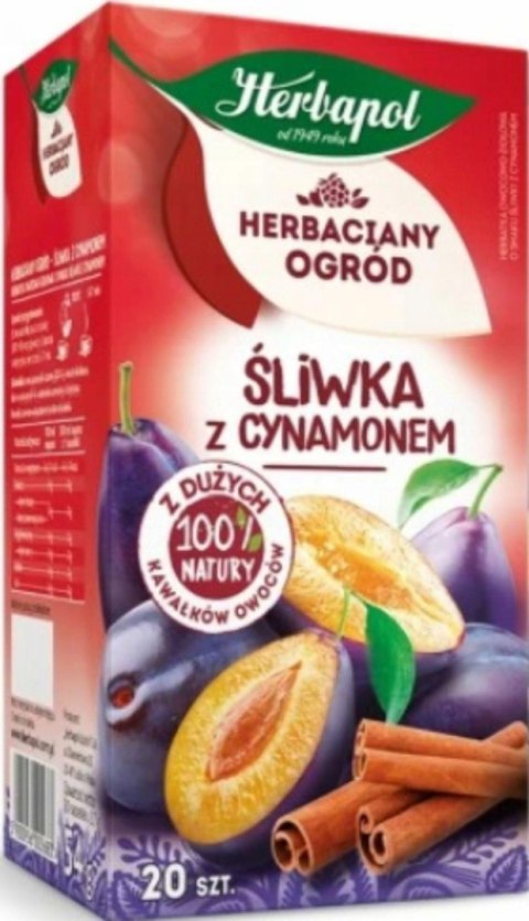 Herbata Herbaciany Ogród owocowo-ziołowa śliwka z cynamonem 20 saszetek Herbapol Herbapol