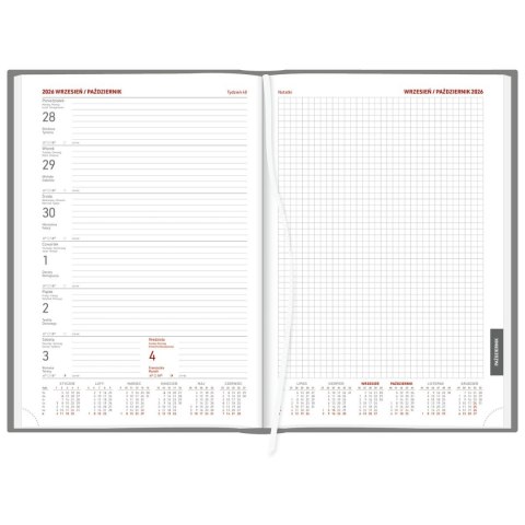 Kalendarz książkowy (terminarz) GRANATOWY aluminium TYGODNIOWY Z NOTESEM B5 (237 B5TNB)