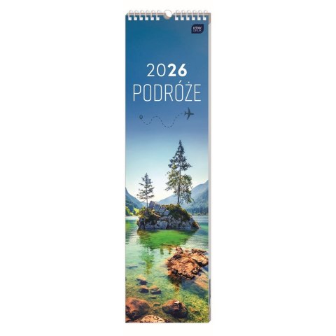 Kalendarz ścienny paskowy 135mm x 500mm Interdruk (PODRÓŻE) Interdruk