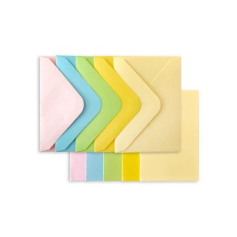 Kartka składana zestaw karnet+koperta, mix pastelowy satynowy, 5szt. [mm:] 70x100 Argo (280999) Argo