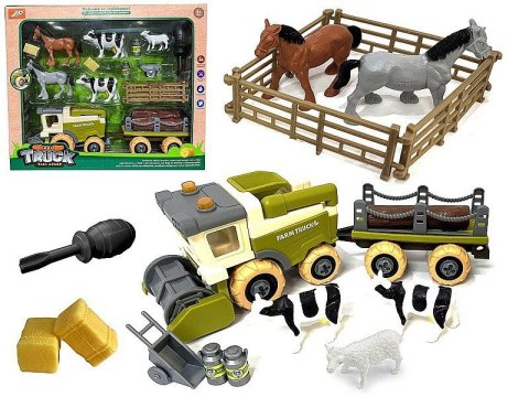 Kombajn zestaw farma, kombajn do skręcania, ze śrubokrętem, zwierzęta, zagroda Adar (622364) Adar