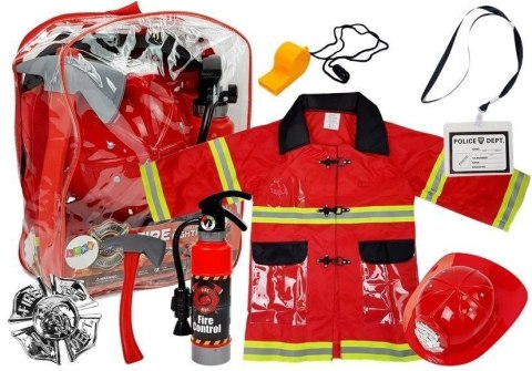 Kostium Strażaka Mundur Dla Dzieci Bal Gaśnica Kask Akcesoria Lean (8329) Lean