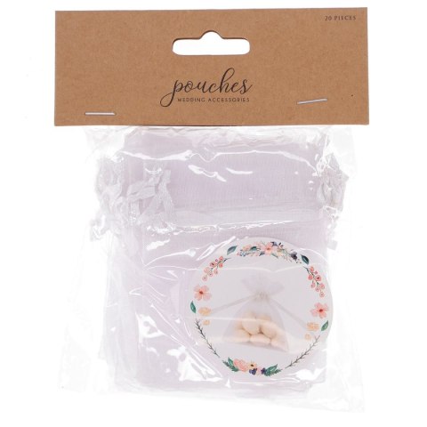 Opakowanie ozdobne Party Deco woreczki z organzy białe białe [mm:] 75x100 Partydeco (WRG5-008) Partydeco