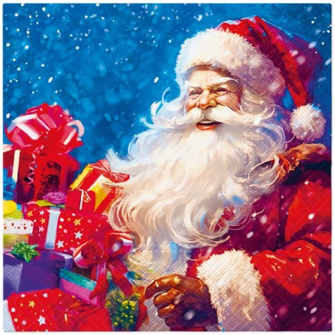 Serwetki Lunch BN Santa Claus With Gift Boxes mix nadruk bibuła [mm:] 330x330 Paw (SDL240000) Paw