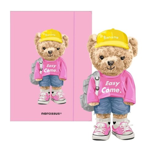 Teczka kartonowa na gumkę Teddies& Miś Urszula A4 mix 270g Narcissus Narcissus