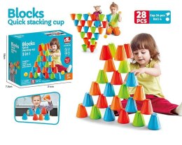 Gra zręcznościowa układanie 24 kubeczków z piłeczkami, kubek 8cm Adar (612761) Adar