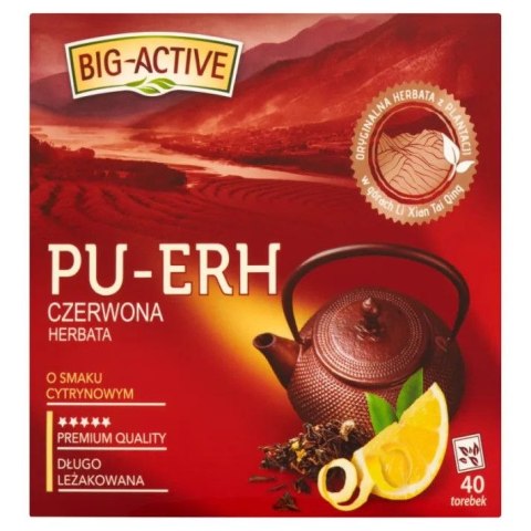 Herbata PU-ERH czerwona o smaku cytrynowym 40 saszetek Big Active Big Active