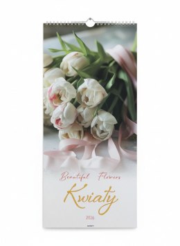 Kalendarz ścienny KWIATY wieloplanszowy paskowy 220mm x 490mm Avanti (KPD-1) Avanti