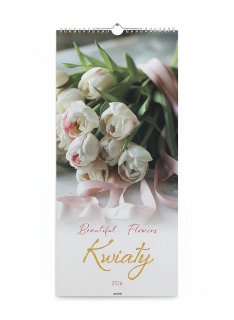 Kalendarz ścienny KWIATY wieloplanszowy paskowy 220mm x 490mm Avanti (KPD-1) Avanti