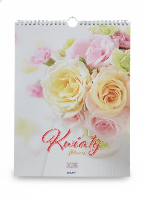 Kalendarz ścienny MAŁY SPIRALA KWIATY 230mm x 305mm Avanti (KSMS-6) Avanti