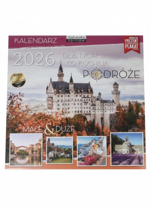 Kalendarz ścienny classic Q Podróże 300mm x 300mm Kukartka Kukartka