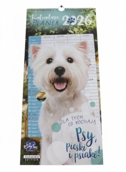 Kalendarz ścienny planer PSY 450mm x 210mm Kukartka (KALP) Kukartka