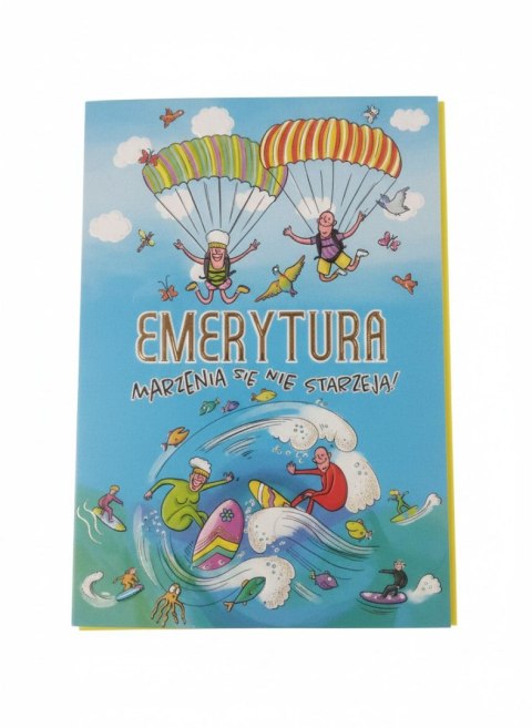 Kartka składana A5 18 EMERYTURA NA FALI A5 Henry (5908451981839) Henry