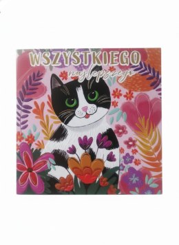 Kartka składana KW KOT FIOLETOWY kw Henry (5908451980269) Henry