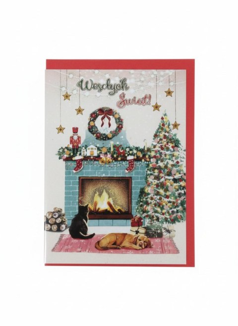 Kartka składana B6 Karnet B6 BN Świateczny kominek Henry (5908451981464) Henry