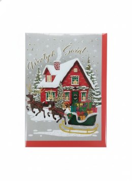 Kartka składana B6 Karnet B6 BN dom mikołaja Henry (5908451981440) Henry