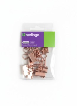 Klipsy do spinania dokumentów różowe złoto metal 10 szt 19mm Berlingo (330196) Berlingo