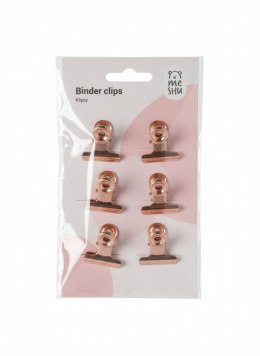 Klipsy do spinania dokumentów różowe złoto metal 6 szt 25mm Berlingo (328222) Berlingo