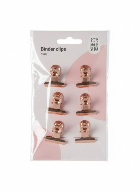 Klipsy do spinania dokumentów różowe złoto metal 6 szt 25mm Berlingo (328222) Berlingo