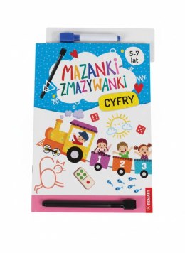 Książeczka edukacyjna Mazanki-zmazywanki. Kolorowe cyfry. Ćwiczenia z pisakiem Demart Demart