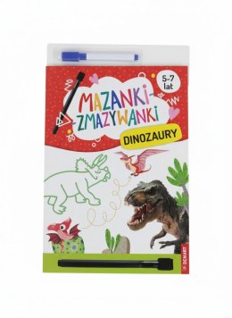 Książeczka edukacyjna Mazanki-zmazywanki. Kolorowe dinozaury. Ćwiczenia z pisakiem Demart Demart