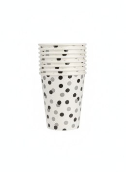 Kubek jednorazowy Confetti Silver-Black papierowe papier 250ml Paw (PC8000508) Paw