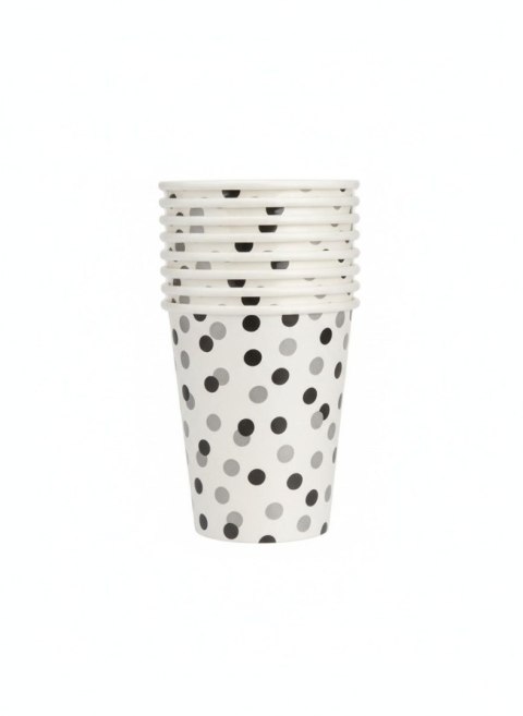 Kubek jednorazowy Confetti Silver-Black papierowe papier 250ml Paw (PC8000508) Paw