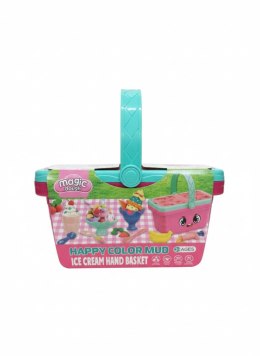 Masa plastyczna dla dzieci koszyczek różowy z foremkami mix Artyk (176760) Artyk
