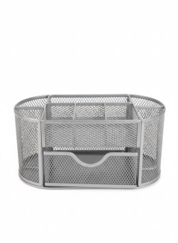 Przybornik na biurko JUMBO srebrny srebrny metal Tres (5a) Tres